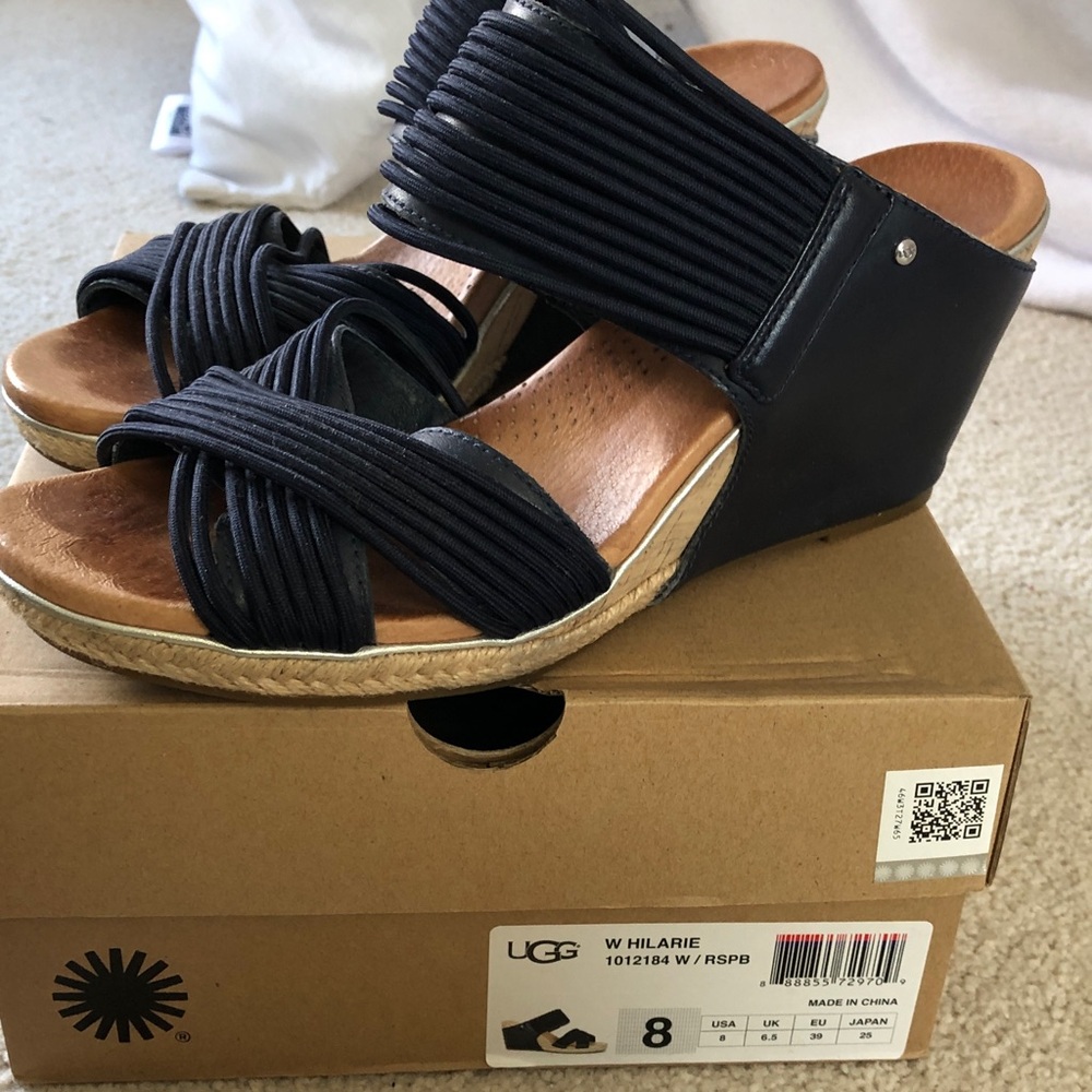 UGG Women's Navy Wedge  Sandals